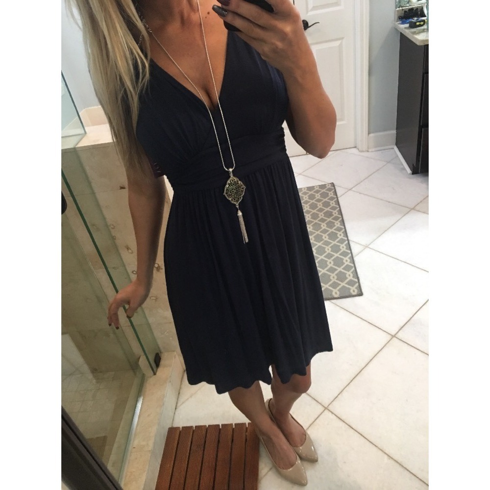 VELVET By Graham & Spencer Nautical Soft  Stretch  Bodycon Dress Blue XS $168